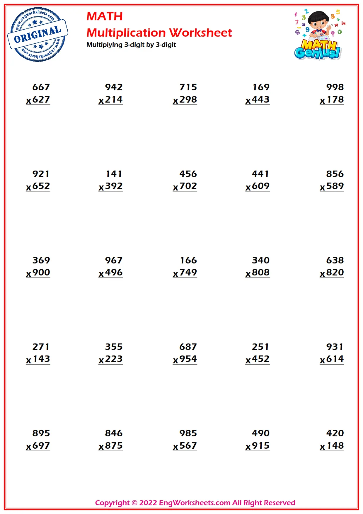 Multiplying 3-digit by 3-digits